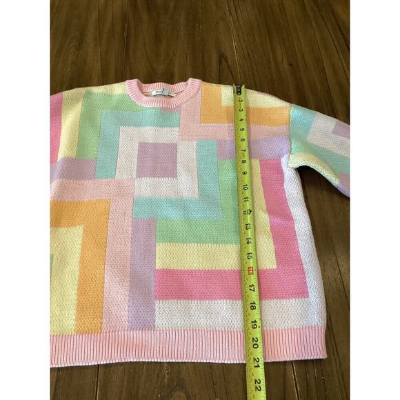 Olivia Rubin Aria Color Block Pastel Sweater Crew Neck Pullover Cotton revolve S - Picture 4 of 11